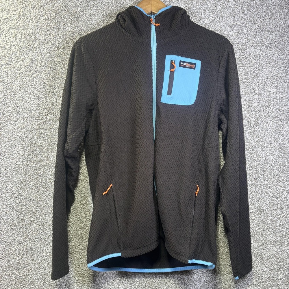 Ventures Endurance Jacket Mens Medium Brown Hot Chocolate Fleece Hooded Full Zip